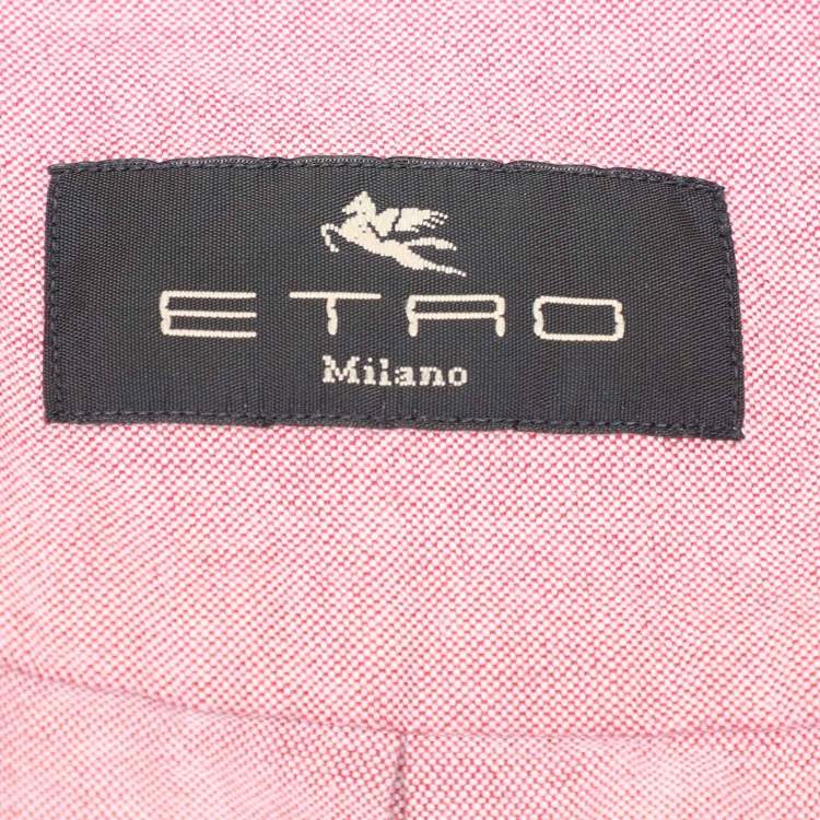 Pre Owned Etro Pink Cotton Long Sleeve Shirt M