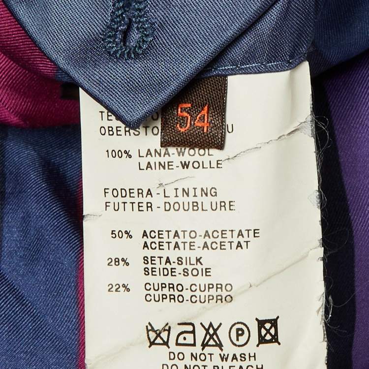 Pre Owned Etro Grey Striped Wool Button Front Blazer XXL