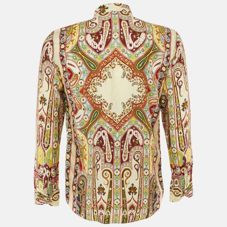 Pre Owned Etro Multicolor Paisley Print Cotton Long Sleeve Shirt M