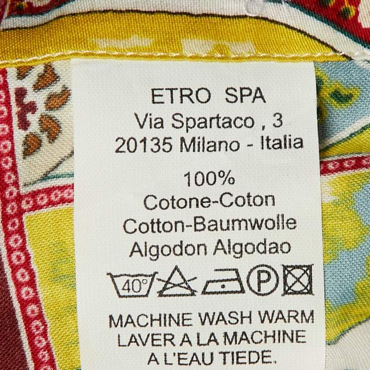 Pre Owned Etro Multicolor Paisley Print Cotton Long Sleeve Shirt M
