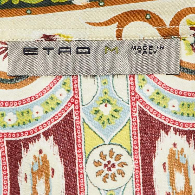 Pre Owned Etro Multicolor Paisley Print Cotton Long Sleeve Shirt M