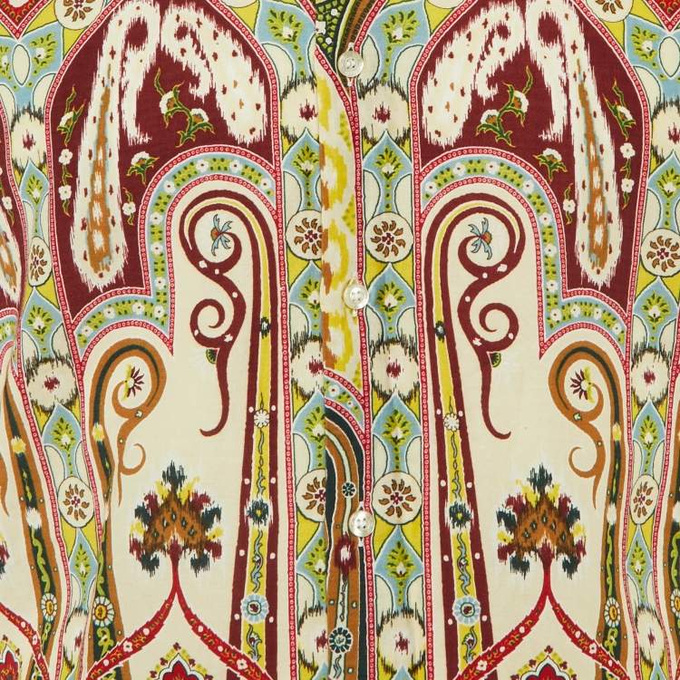 Pre Owned Etro Multicolor Paisley Print Cotton Long Sleeve Shirt M