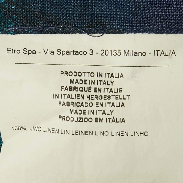 Pre Owned Etro Multicolor Paisley Print Linen Shirt S