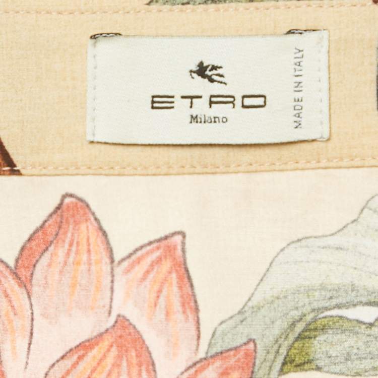 Pre Owned Etro Beige Printed Cotton Shirt M