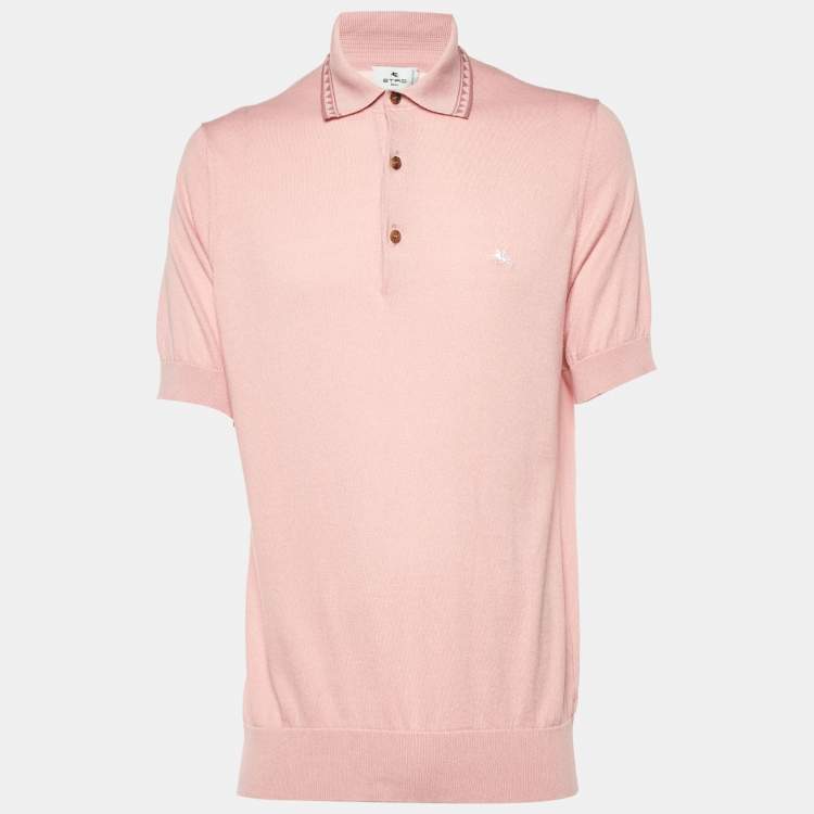 مملوكة مسبقًا Etro Pink Cotton Knit Polo T-Shirt S