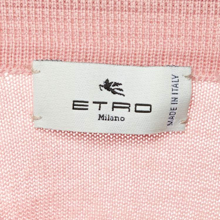 مملوكة مسبقًا Etro Pink Cotton Knit Polo T-Shirt S