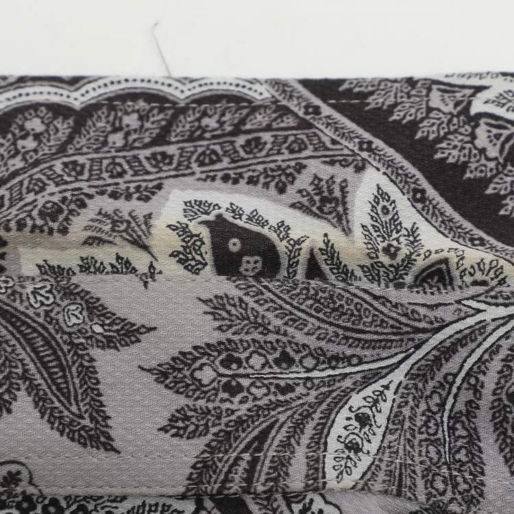 Pre Owned Etro Grey Paisley Print Cotton Long Sleeve Shirt M