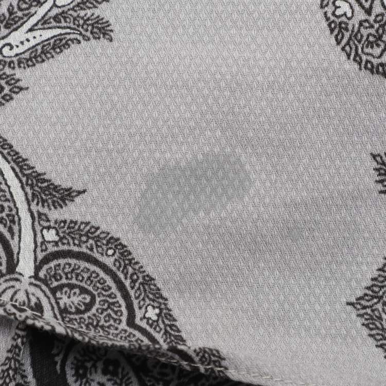 Pre Owned Etro Grey Paisley Print Cotton Long Sleeve Shirt M