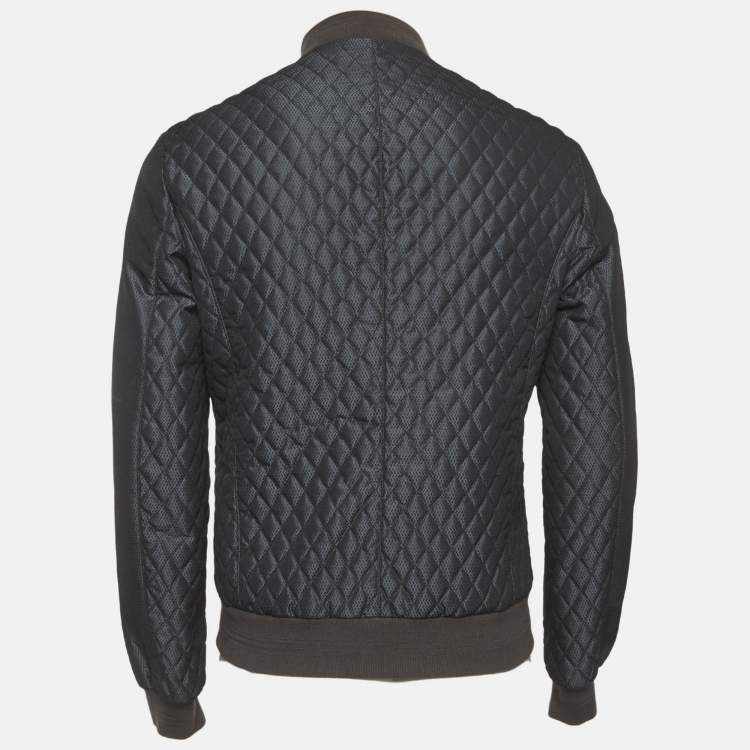 Pre Owned Etro Navy Blue Synthetic Bomber Jacket S