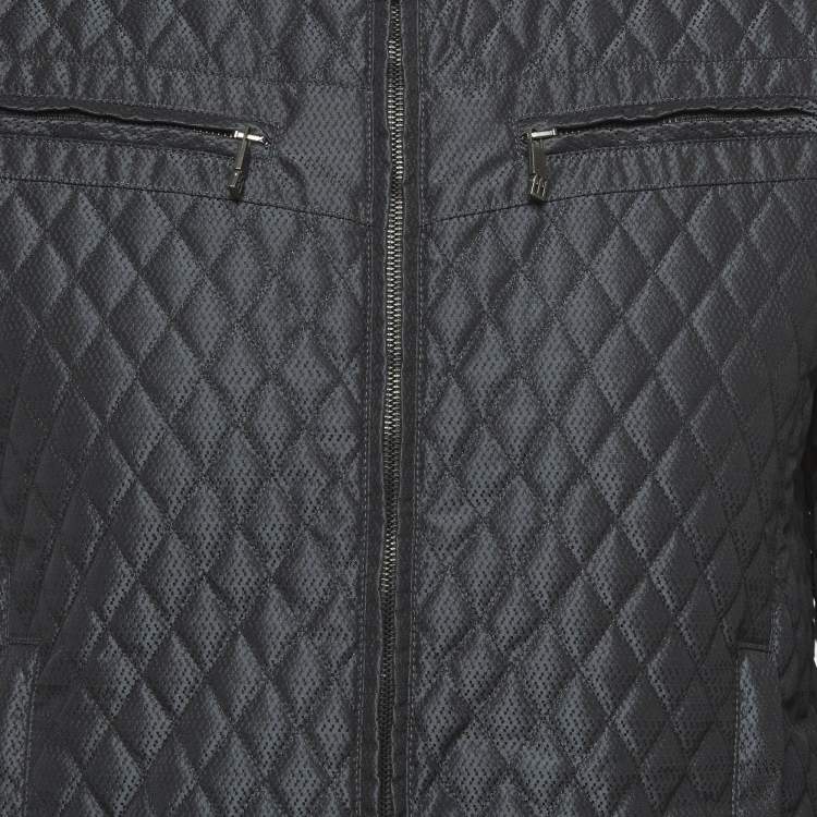 Pre Owned Etro Navy Blue Synthetic Bomber Jacket S