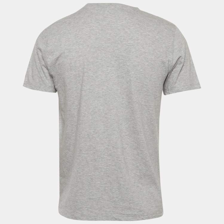 مملوكة مسبقًا تي شيرت إيترو جيرسي رمادي مرسوم باليد مقاس متوسط