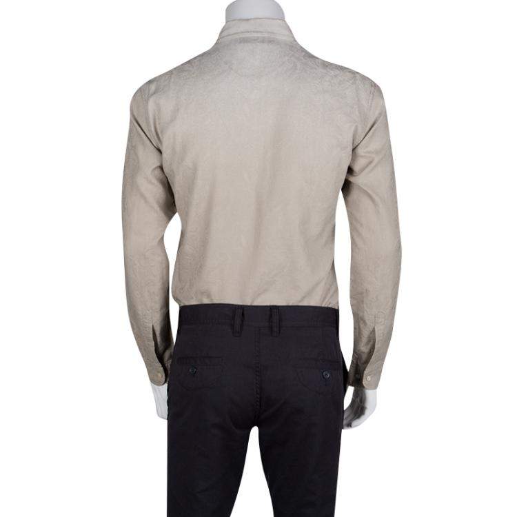 Pre Owned Etro Beige Ombre Jacquard Long Sleeve Button Down Shirt L