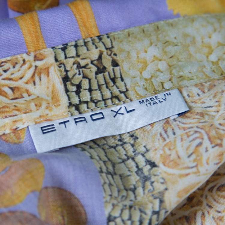 Pre Owned Etro Multicolor Pasta Print Long Sleeve Button Front Cotton Shirt XL