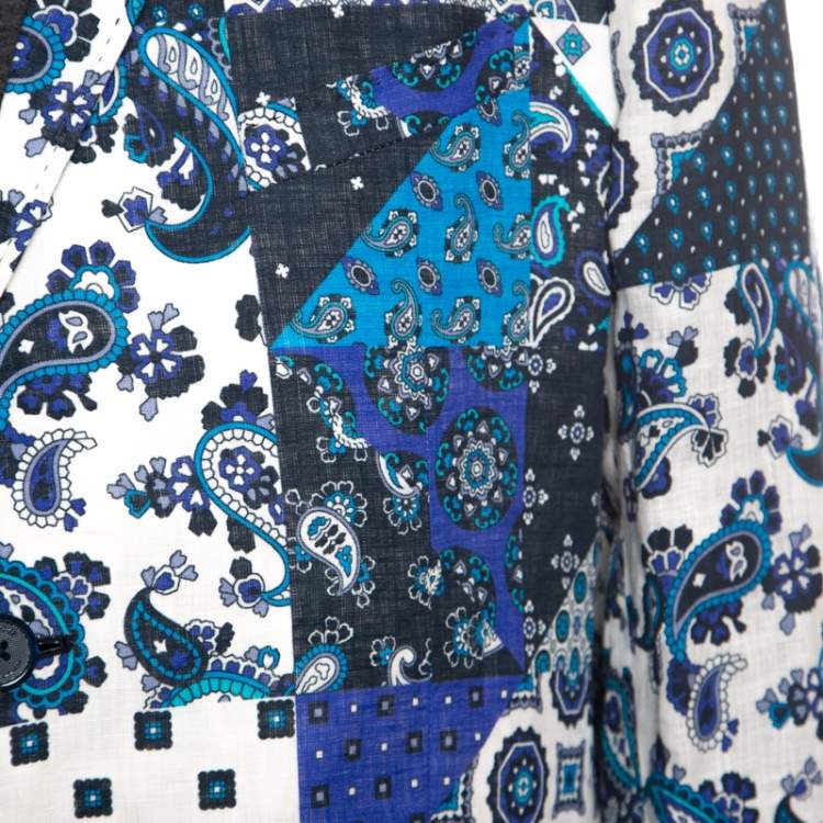 Pre Owned Etro Multicolor Paisley Printed Linen Superleggera Minerva Blazer XL