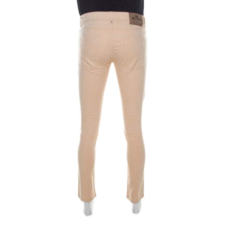 مملوكة مسبقًا Etro Orange Light Wash Slim Fit Jeans M