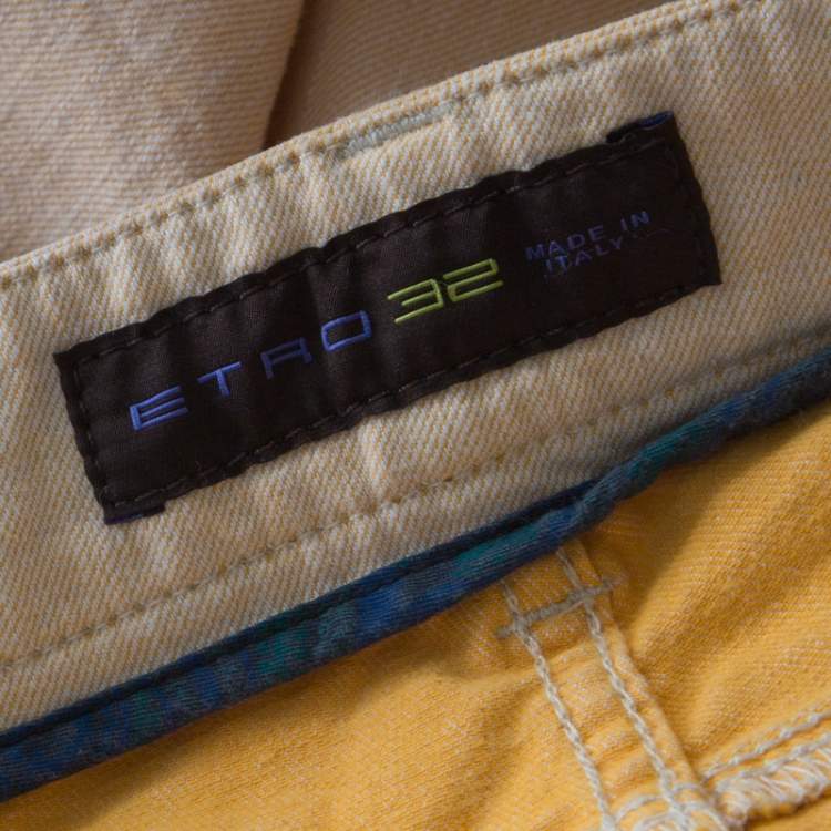 مملوكة مسبقًا Etro Orange Light Wash Slim Fit Jeans M