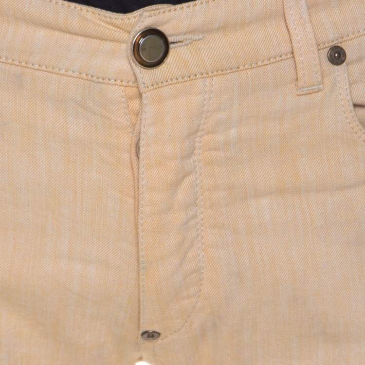 مملوكة مسبقًا Etro Orange Light Wash Slim Fit Jeans M