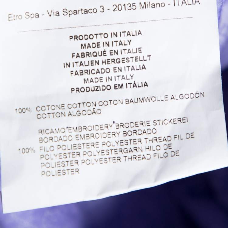 Pre Owned Etro Lilac Paisley Jacquard Cotton Pintucked Long Sleeve Shirt S