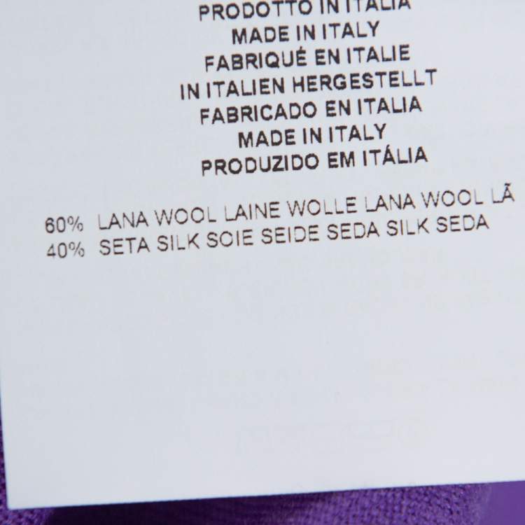 مملوكة مسبقًا Etro Purple Paisley Printed Wool Button Front Cardigan XL