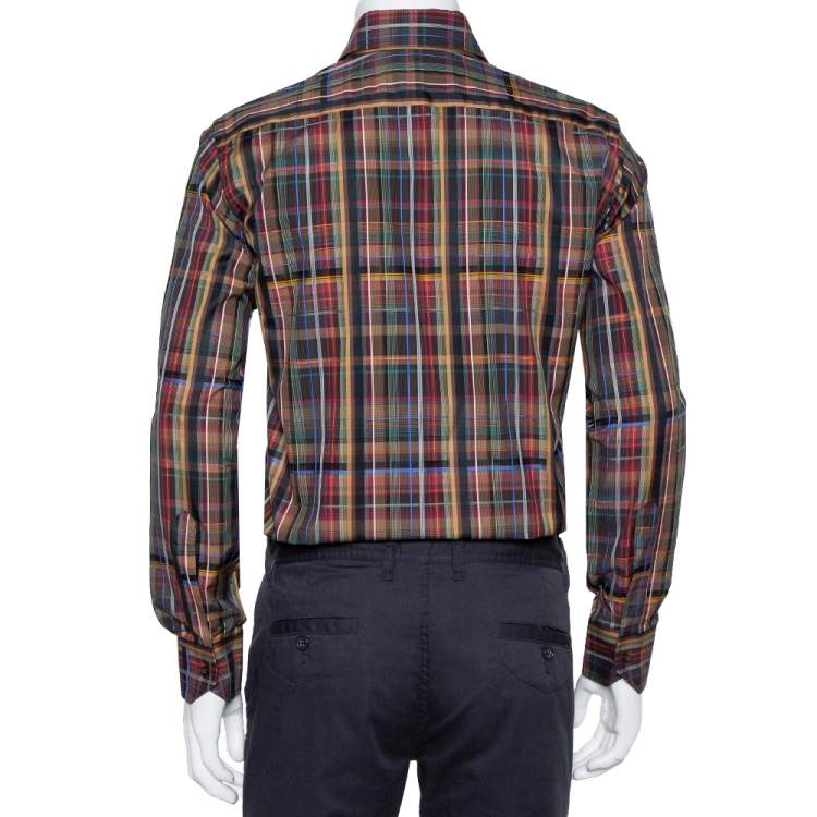 Pre Owned Etro Multicolor Cotton Button Front Shirt S