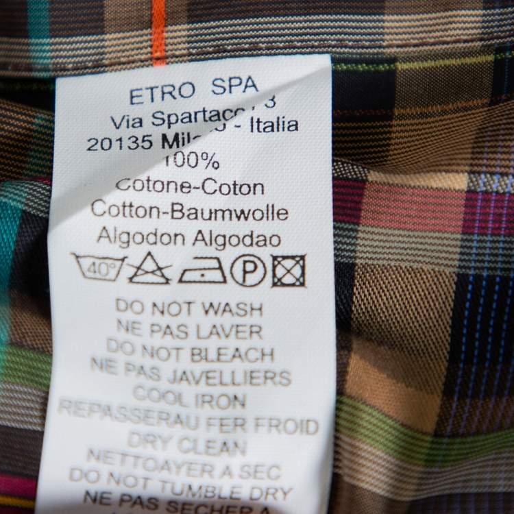 Pre Owned Etro Multicolor Cotton Button Front Shirt S
