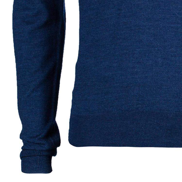 Pre Owned Etro Men's Blue Knit V-Neck Sweater M