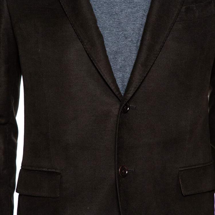 Pre Owned Etro Forest Green Mohair Wool Button Front Blazer M 