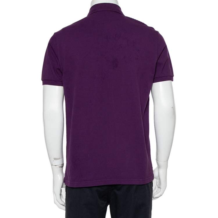 Pre Owned Etro Purple Cotton Pique Polo T-Shirt XL