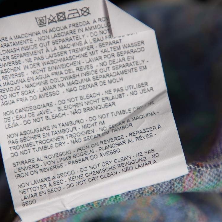 Pre Owned Etro Blue Paisley Printed Cotton Pique Polo T-Shirt M