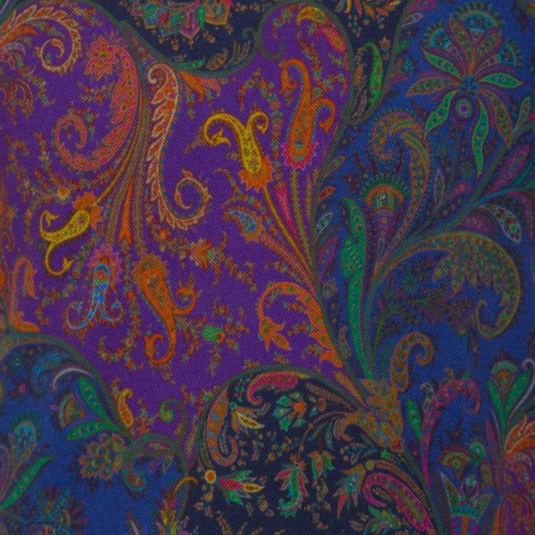 Pre Owned Etro Blue Paisley Printed Cotton Pique Polo T-Shirt M