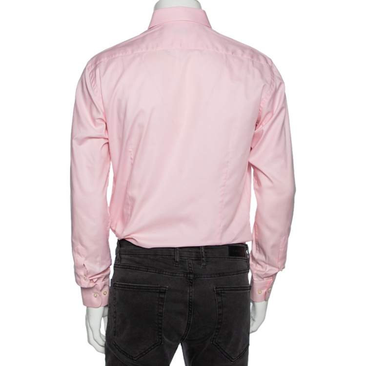 Pre Owned Etro Light Pink Cotton Button Down Shirt M