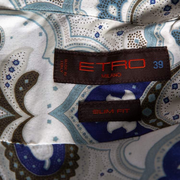 Pre Owned Etro Multicolored Paisley Print Cotton Button Front Shirt M