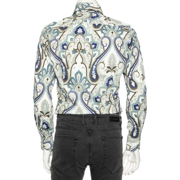 Pre Owned Etro Multicolored Paisley Print Cotton Button Front Shirt M
