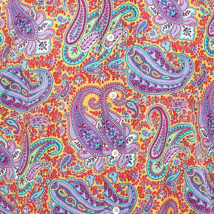 Pre Owned Etro Multicolor Paisley Printed Cotton Button Front Shirt XXL