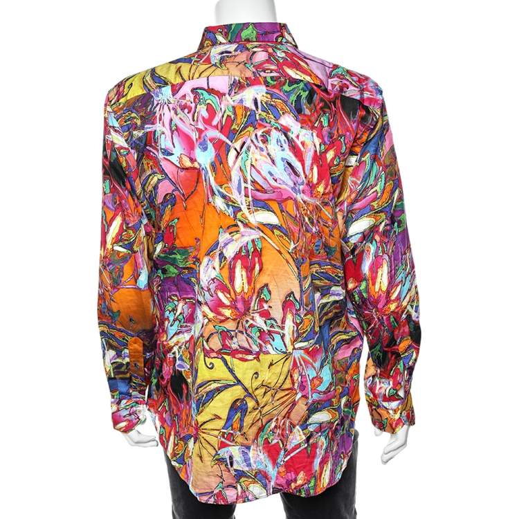 Pre Owned Etro Multicolor Cotton Button Front Shirt XXL
