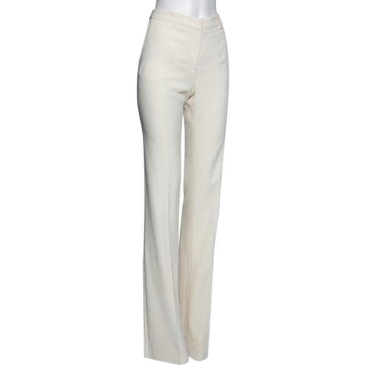مملوكة مسبقًا Etro Off White Crepe Straight Leg Pants S