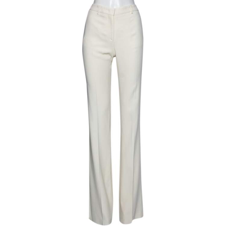 مملوكة مسبقًا Etro Off White Crepe Straight Leg Pants S