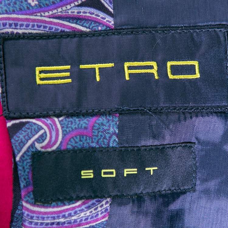 Pre Owned Etro Pink Cotton Mineide Soft Blazer L