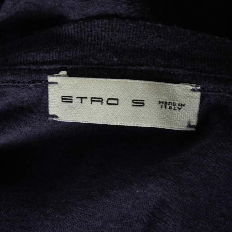 Pre Owned Etro Purple Patterned Cotton Short Sleeve T-Shirt S