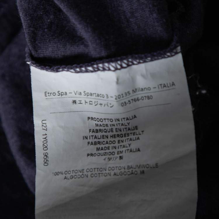 Pre Owned Etro Purple Patterned Cotton Short Sleeve T-Shirt S