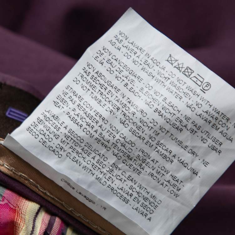 Pre Owned Etro Purple Cotton Tapered Pants S