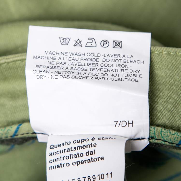 Pre Owned Etro Green Denim Straight Fit Jeans XXL Waist 38"