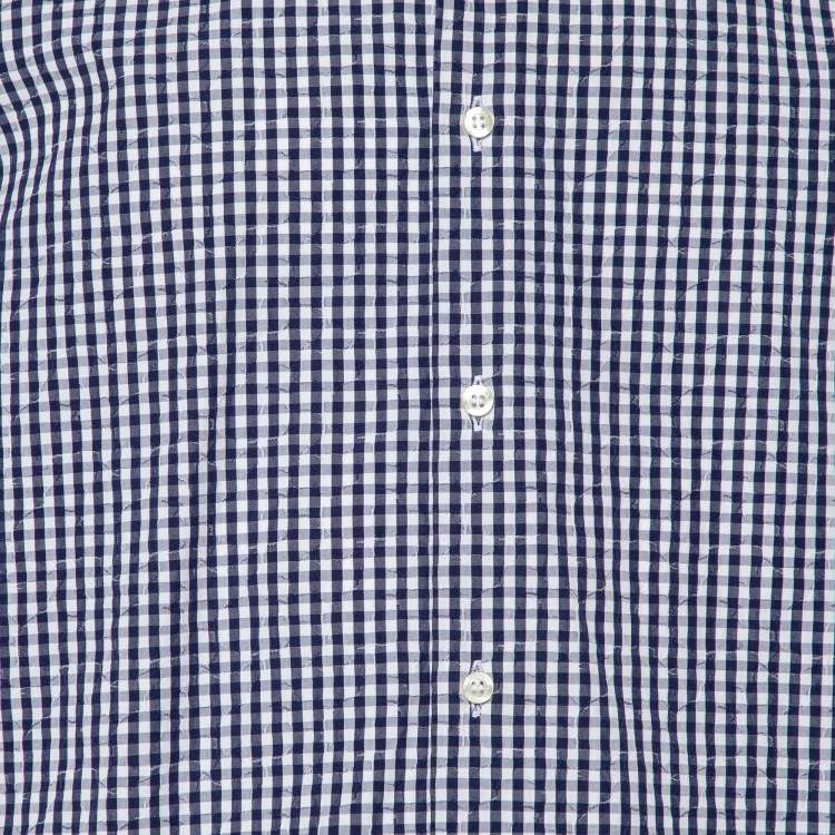 Pre Owned Etro Blue Checked Cotton Classic Shirt S