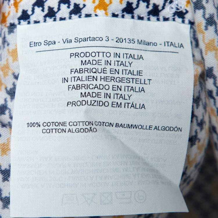 Pre Owned Etro Multicolor Printed Cotton Button Front Shirt M 