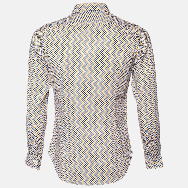 Pre Owned Etro Multicolor Printed Cotton Button Front Shirt M 