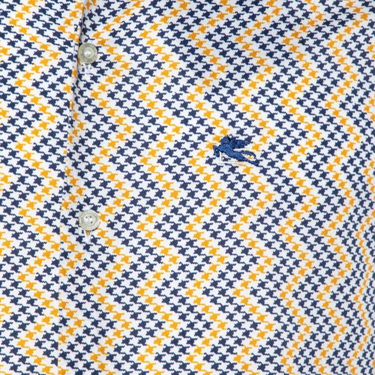 Pre Owned Etro Multicolor Printed Cotton Button Front Shirt M 