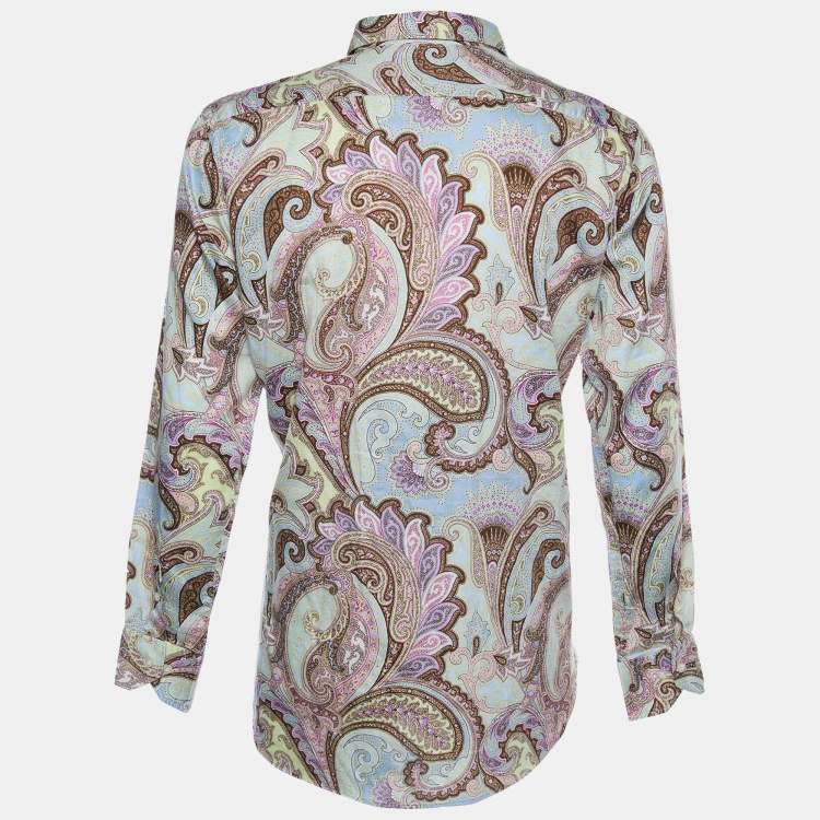 Pre Owned Etro Multicolor Paisley Print Cotton Long Sleeve Shirt XXL