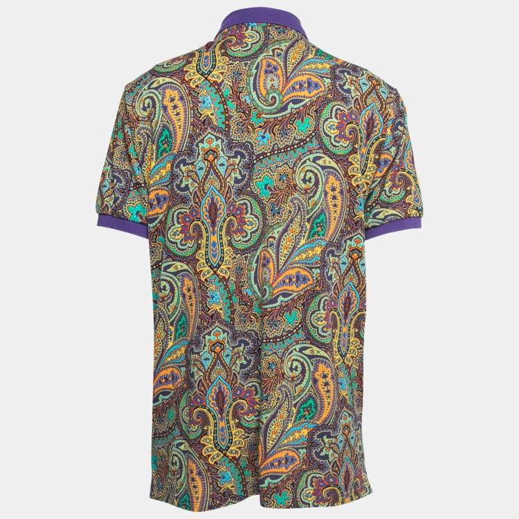 ETRO: polo shirt in Paisley patterned cotton - Violet