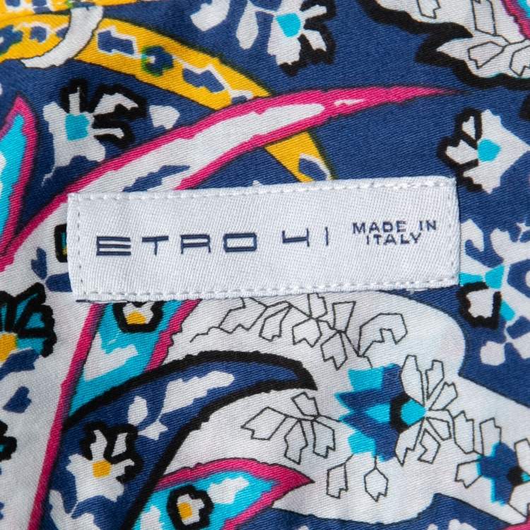 Pre Owned Etro Multicolor Printed Cotton Full Sleeve Shirt L 
