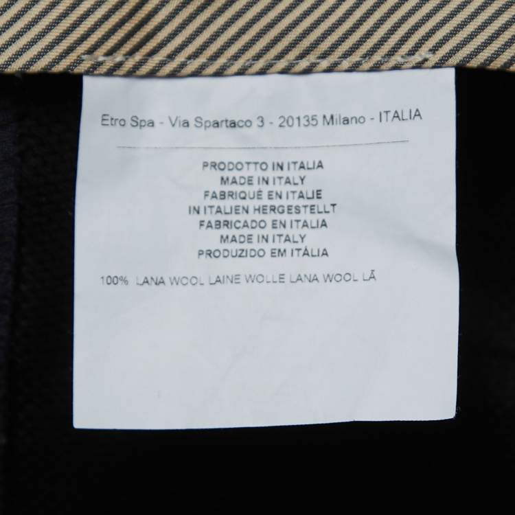 Pre Owned Etro Black Paisley Printed Wool Superleggera Trousers L 